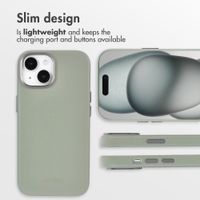 Accezz Leather Back Cover with MagSafe Apple iPhone 15 - Light Grey