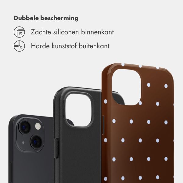 Selencia Vivid Backcover Apple iPhone 13 / 13 Pro - Happy Dots Chocolate