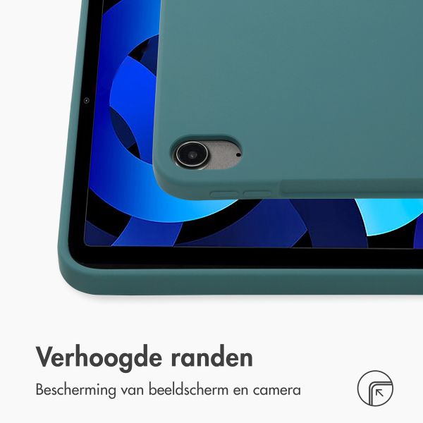 Accezz Liquid Silicone Backcover met penhouder Apple iPad Air 11 inch (2025) M3 / (2024) M2 / Air 5 (2022) / Air 4 (2020) - Donkergroen