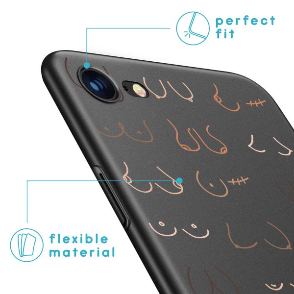 imoshion Design hoesje iPhone SE (2022 / 2020) / 8 / 7 - Boobs all over - Zwart