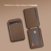 Accezz Leren Wallet met standaard - Geschikt voor MagSafe en Qi2 - Coffee Brown