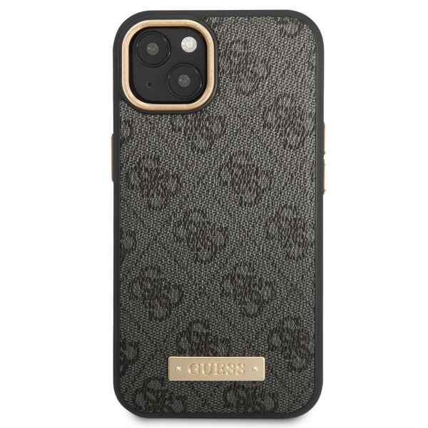 Guess 4G Logo Monogram Backcover MagSafe Apple iPhone 14 - Zwart