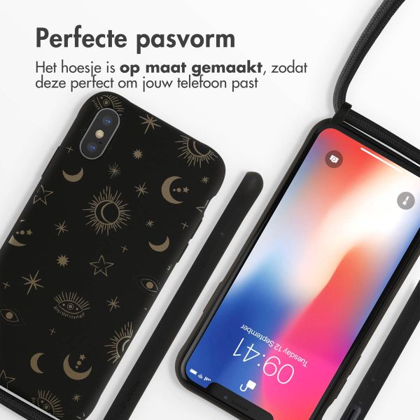 imoshion Siliconen design hoesje met koord iPhone X / Xs - Sky Black