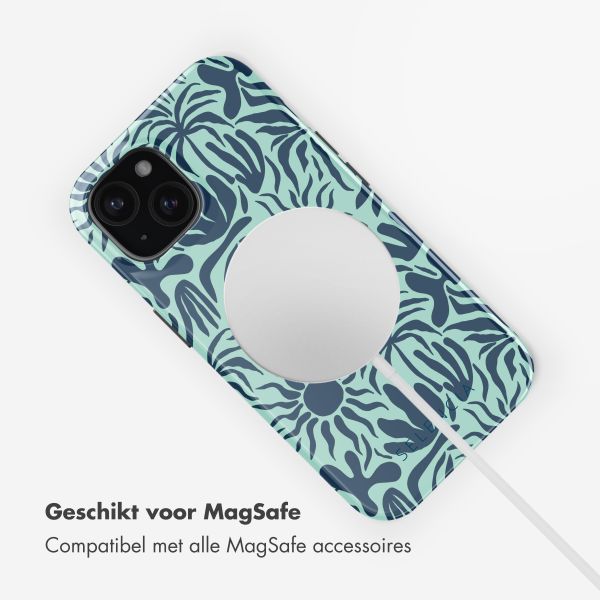 Selencia Vivid Backcover met MagSafe Apple iPhone 15 - Tropical Vibes Light Blue