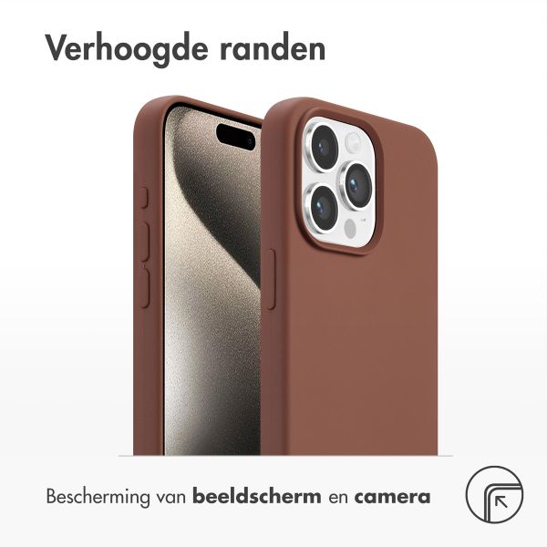 Accezz Liquid Silicone Backcover met MagSafe Apple iPhone 15 Pro Max - New Tea Brown