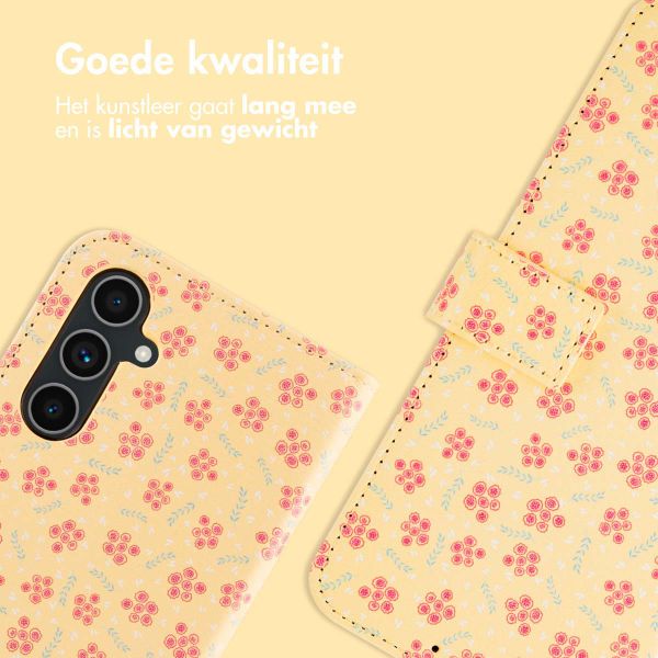 imoshion Design Bookcase Samsung Galaxy A54 (5G) - Sunny Yellow Petite Flowers