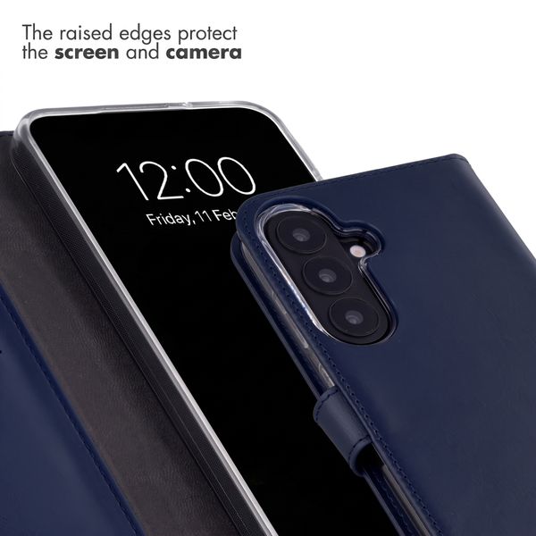 Selencia Genuine Leather Book Case Samsung Galaxy S26 FE - Blue