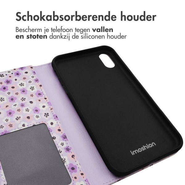 imoshion Design Bookcase iPhone Xr - Purple Flowers