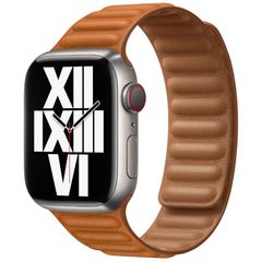 Apple Leather Link Apple Watch Series 1-9 / SE - 38/40/41 mm / Series 10 - 42 mm - Maat S/M - Golden Brown