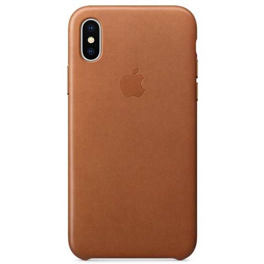 Apple Leather Backcover iPhone X - Saddle Brown