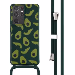 imoshion Siliconen design hoesje met koord Samsung Galaxy S21 Ultra - Avocado Green