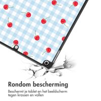 imoshion Design Trifold Bookcase Apple iPad 9 (2021) 10.2 inch / iPad 8 (2020) 10.2 inch / iPad 7 (2019) 10.2 inch - Cherry Check