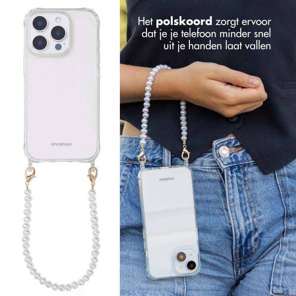 imoshion Backcover met koord + armband iPhone 16 Pro - Parels