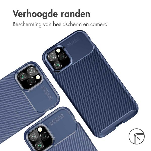 imoshion Carbon Softcase Backcover iPhone 11 Pro Max - Blauw