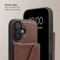 Selencia Sera Phone Case with Cord and Envelope Card Holder Apple iPhone 16 - Chocolate Brown
