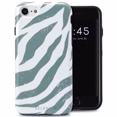 Selencia Vivid Tough Backcover Apple iPhone SE (2022 / 2020) / 8 / 7 / 6(s) - Colorful Zebra Pine Blue