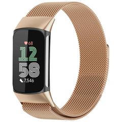 imoshion Milanees magnetisch bandje Fitbit Charge 5 - Maat S - Rosé Goud