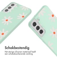 imoshion Siliconen design hoesje met koord Samsung Galaxy S22 - Green Flower Distance