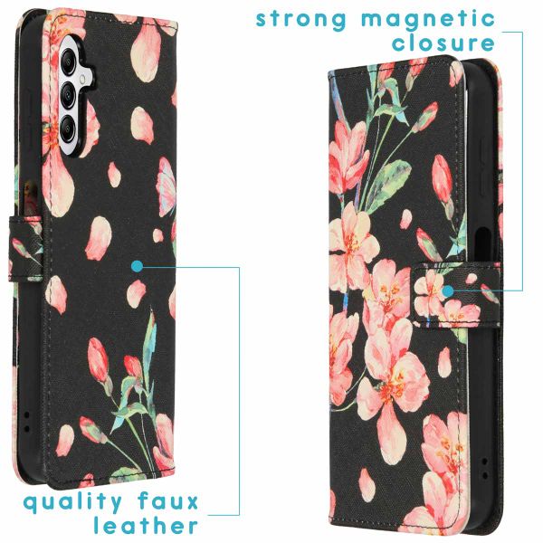 imoshion Design Softcase Bookcase Samsung Galaxy A14 (5G) - Blossom Black