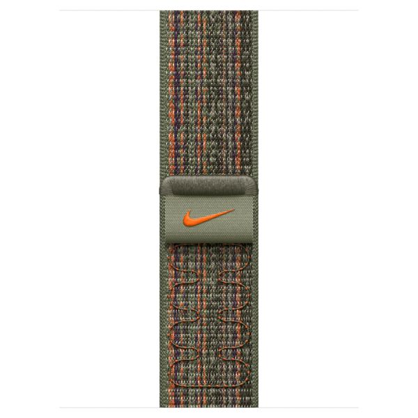 Apple Nike Sport Loop Band Apple Watch Series 1 t/m 9 / SE (38/40/41 mm) | Series 10 (42 mm) - Sequoia/Orange