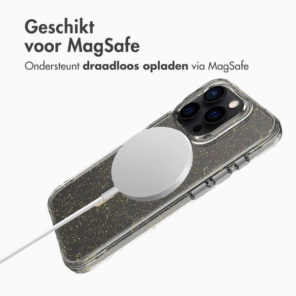 imoshion Clear Glitter Backcover met MagSafe Apple iPhone 15 Pro - Goud