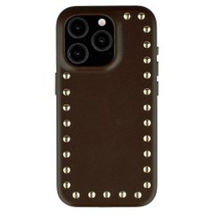 Selencia Studs Backcover met MagSafe Apple iPhone 15 Pro - Cacao Crush