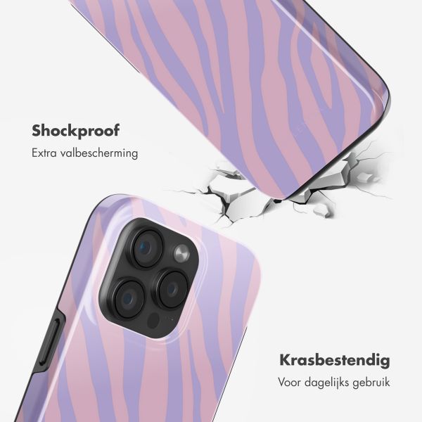 Selencia Vivid Tough Backcover met MagSafe iPhone 15 Pro - Zebra Light Pink Lilac