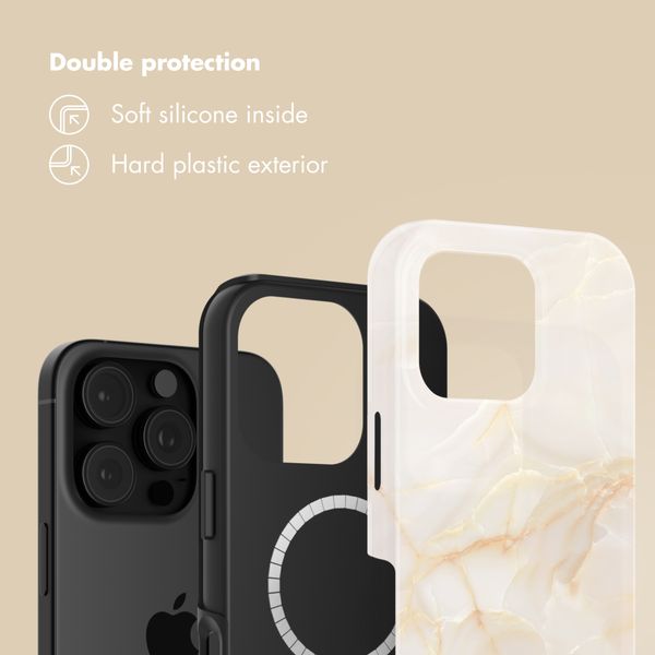 Selencia Vivid Back Cover with MagSafe Apple iPhone 16 Pro - Golden Beige Marble