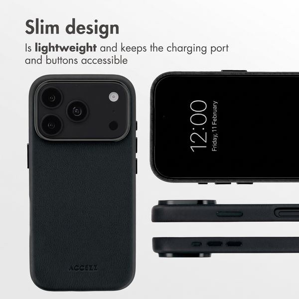 Accezz Leather Case with MagSafe Apple iPhone 18 Pro Max / 17 Pro Max - Onyx Black