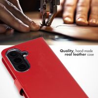 Selencia Genuine Leather Book Case Samsung Galaxy S26 Plus - Red