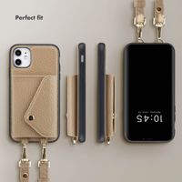 Selencia Sera Phone Case with Cord and Envelope Card Holder Apple iPhone 11 - Taupe