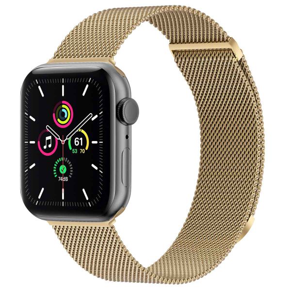 imoshion Milanees magnetisch bandje Apple Watch Series 1 t/m 9 / SE (38/40/41 mm) | Series 10 (42 mm) - Maat M - Champagne