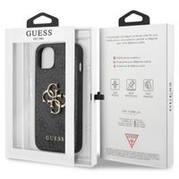 Guess 4G Metal Logo Backcover Apple iPhone 13 - Grijs
