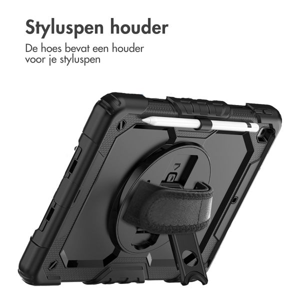 Accezz Rugged Backcover met schouderstrap Apple iPad 9 (2021) 10.2 inch / iPad 8 (2020) 10.2 inch / iPad 7 (2019) 10.2 inch - Zwart