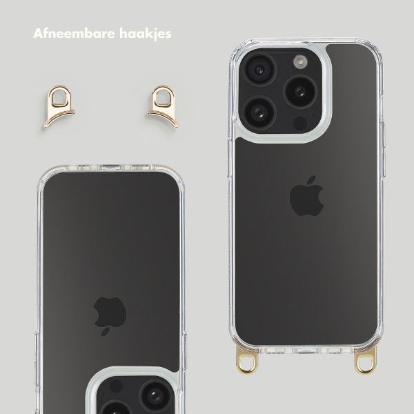 Selencia Backcover met afneembare haakjes Apple iPhone 15 Pro - Transparant