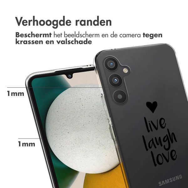 imoshion Design hoesje Samsung Galaxy A34 (5G) - Live Laugh Love - Zwart