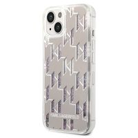 Karl Lagerfeld Liquid Glitter Backcover Monogram iPhone 14 - Zilver