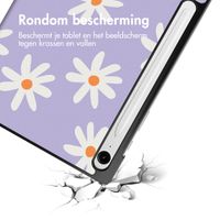 imoshion Design Trifold Bookcase Samsung Galaxy Tab S10 Lite / S9 11.0 inch / Tab S10 FE / S9 FE 10.9 inch - Flower Distance