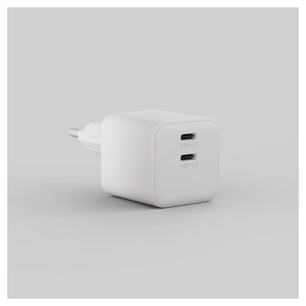 Zens Compact Oplader 2x USB-C 45W - Power Adapter - Wit