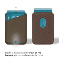 Accezz Leather Card Holder - Compatible with MagSafe and Qi2 - Coffee Brown
