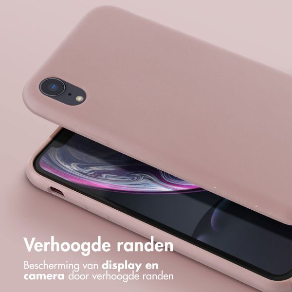 Selencia Siliconen hoesje met afneembaar koord Apple iPhone Xr - Sand Pink