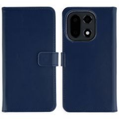 Selencia Echt Leren Bookcase OnePlus 15 - Donkerblauw