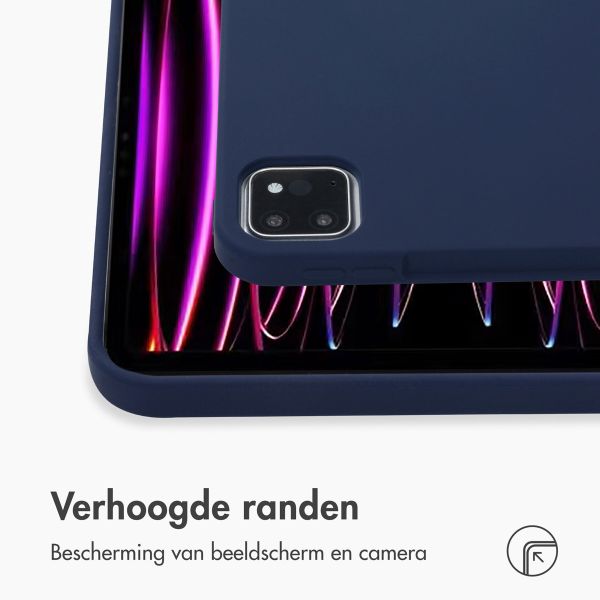 Accezz Liquid Silicone Backcover met penhouder Apple iPad Pro 11 (2022 / 2021 / 2020 / 2018) - Donkerblauw