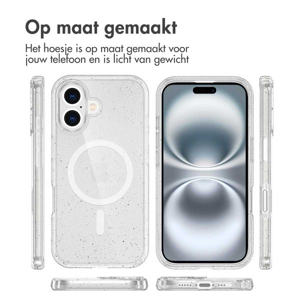 imoshion Sparkle Backcover met MagSafe Apple iPhone 16 - Glitter Transparant