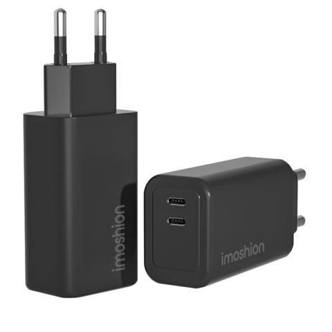 imoshion Wall Charger 35 Watt | 2x USB-C - Zwart