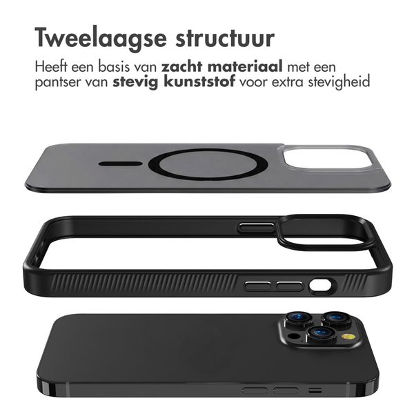 Accezz Rugged Frosted MagSafe Backcover Apple iPhone 14 Pro Max - Zwart