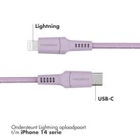 imoshion Lightning naar USB-C kabel - Non-MFi - Gevlochten textiel - 1 meter - Lila