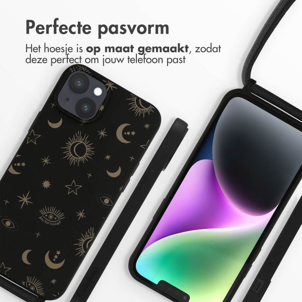 imoshion Siliconen design hoesje met koord Apple iPhone 14 Plus - Sky Black