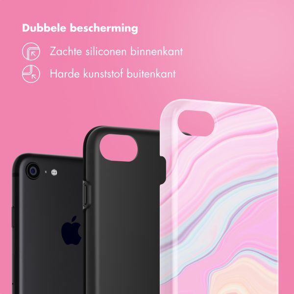 Selencia Vivid Backcover Apple iPhone SE (2022 / 2020) / 8 / 7 - Pastel Lipstick Marble