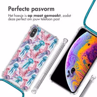 imoshion Design hoesje met koord Apple iPhone X / Xs - Jellyfish Watercolor